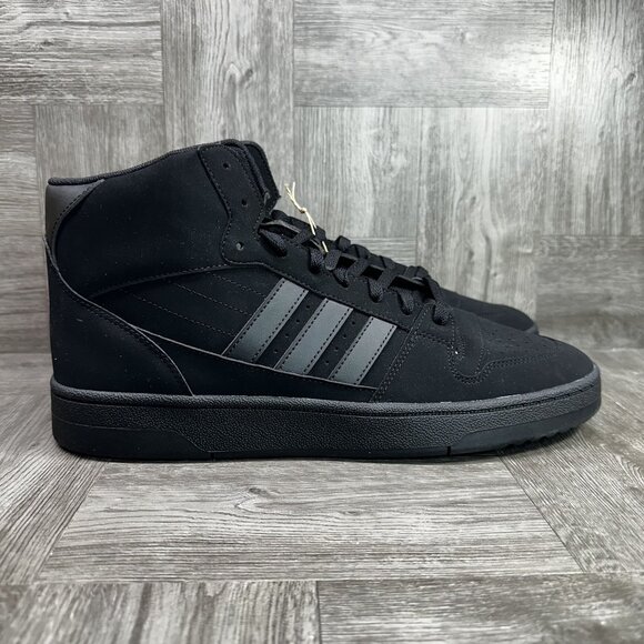 Adidas Break Start Men's size 12 Triple Black Hightop Shoes - Picture 1 of 8